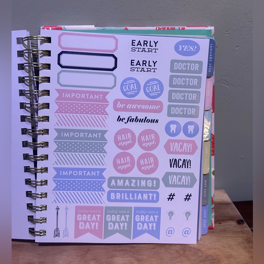 2026 Eccolo Pink Strawberry 12 Month Weekly And Monthly Spiral Bound Planner NEW - Picture 12 of 14